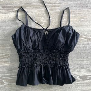 WAYF Black Strap Top